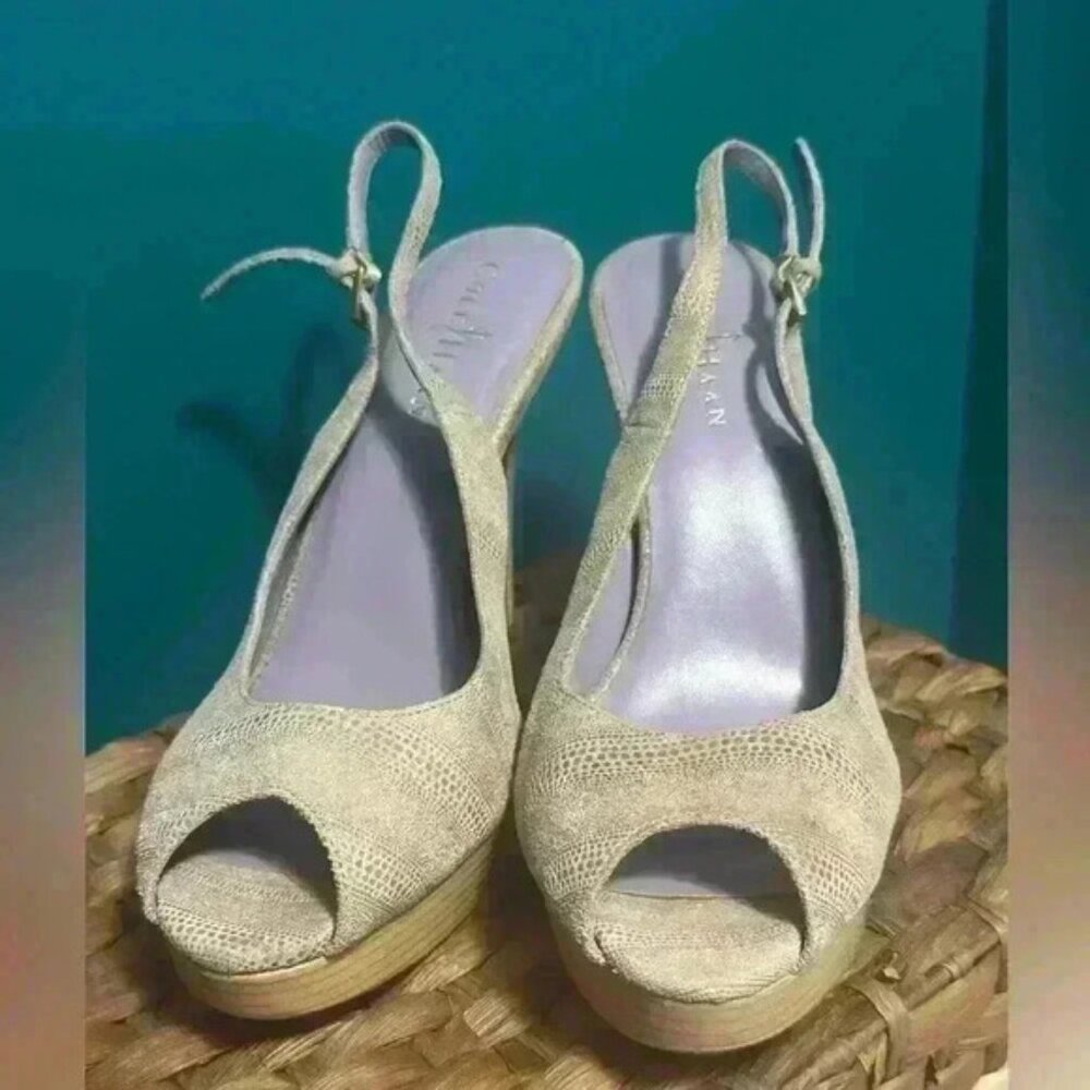 Cole Haan Open Toe Platform Pumps Size: 7.5